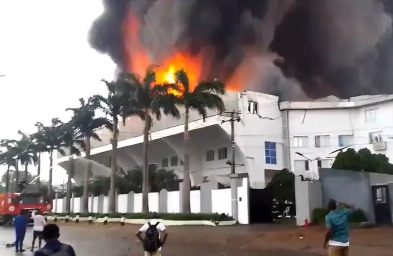 Fire Gut Christ Embassy Headquarters In Lagos